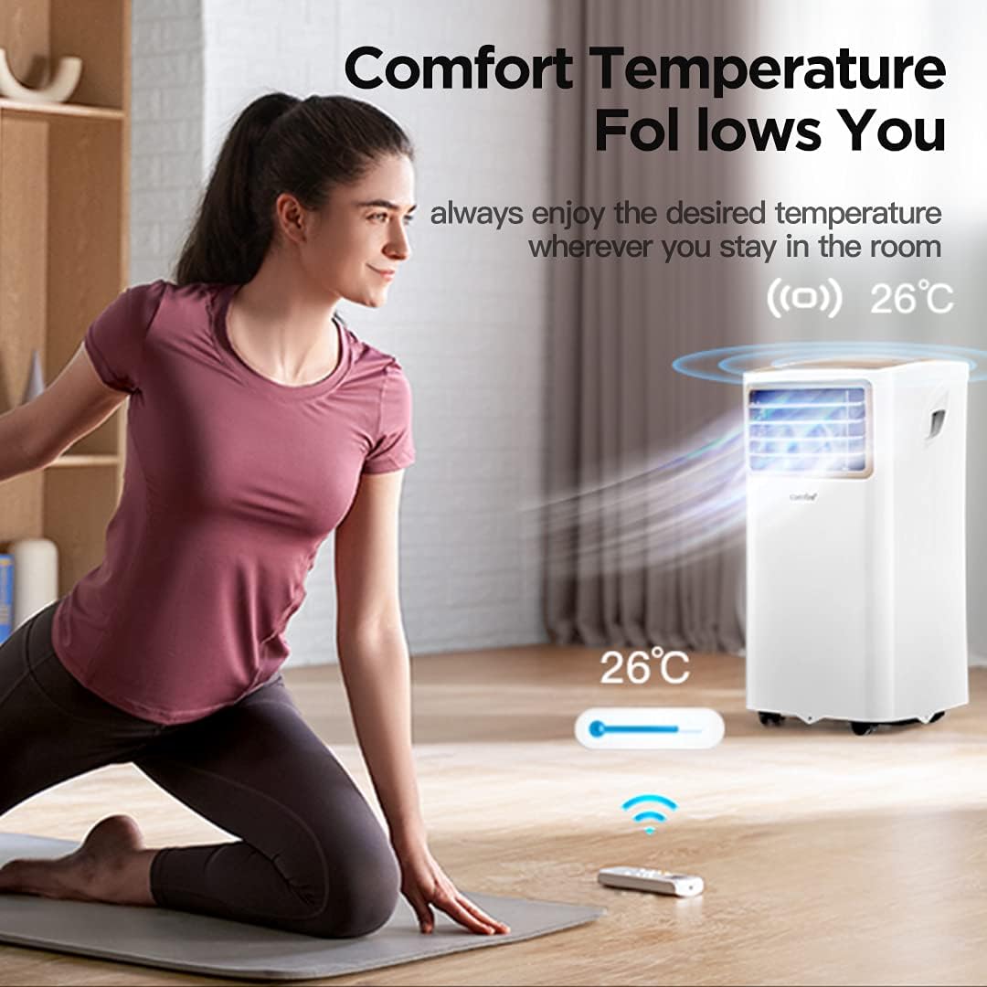 Comfee Mobiles Klimagert Easy Cool 2.0, 7000 BTU 2,0kW, Kühlen&Ventilieren&Entfeuchten, Raumgre bis 68m(25㎡), APP-Steuerung/Alexa/Google Home/IFTTT, Mobile Klimaanlage mit Abluftschlauch