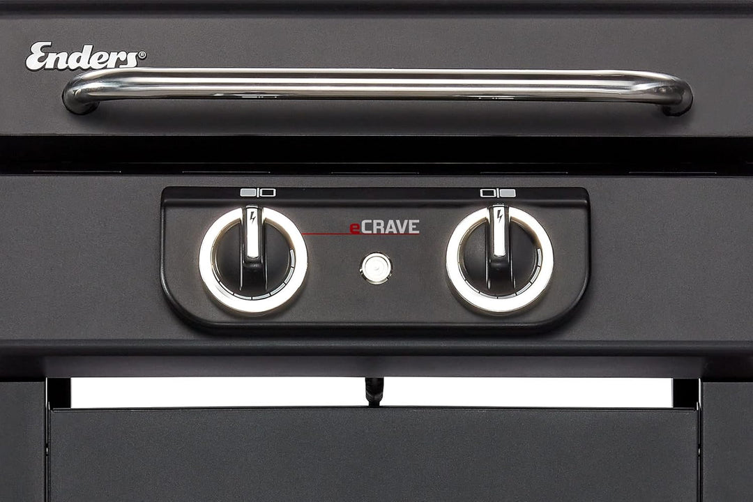 Enders Elektrogrill eCRAVE 2, mit Gussrost, Grillwagen mit viel Stauraum, SIMPLE CLEAN™ Reinigungssystem, 2 leistungsstarke Heizelemente, formstabile Garhaube mit integriertem Thermometer #97116