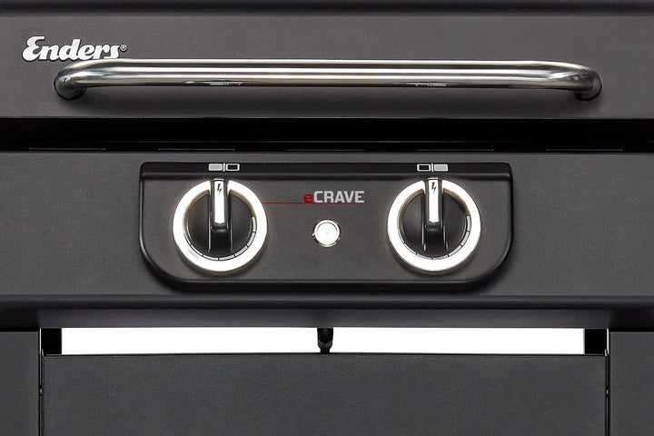 Enders Elektrogrill eCRAVE 2, mit Gussrost, Grillwagen mit viel Stauraum, SIMPLE CLEAN™ Reinigungssystem, 2 leistungsstarke Heizelemente, formstabile Garhaube mit integriertem Thermometer #97116