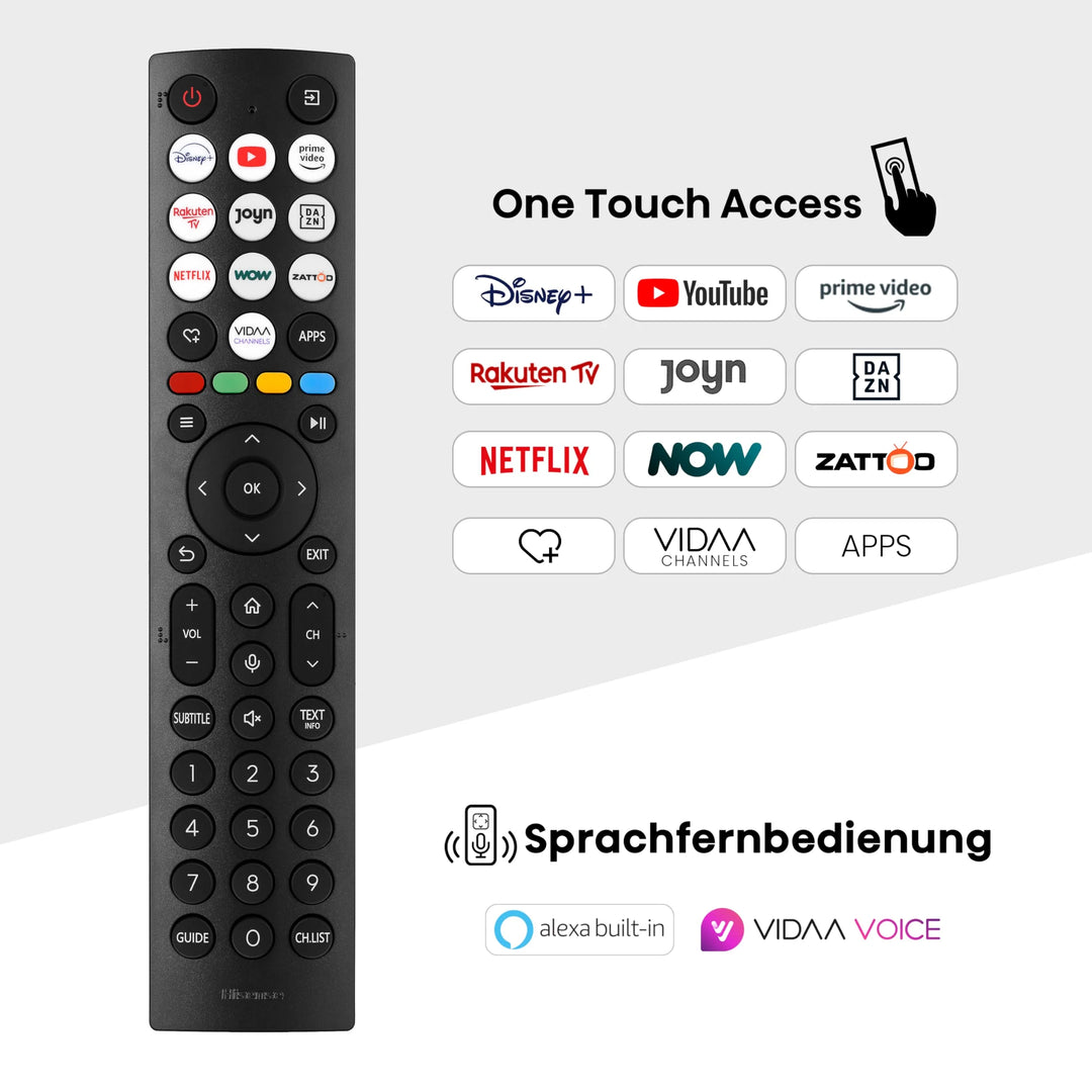 Hisense 43E6NT 108cm (43 Zoll) Fernseher, 4K UHD Smart TV, Precision Colour, HDR, Dolby Vision, 60Hz, Triple Tuner DVB-C/S/S2/T/T2, WiFi, HDMI 2.1, Bluetooth, Alexa Built-in, Schwarz, [2024]