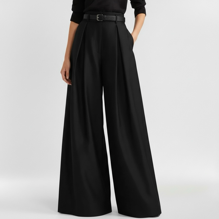 Γυναικείο παντελόνι με φαρδιά μπατζάκια και ψηλή μέση για κομψή καθημερινή εμφάνιση