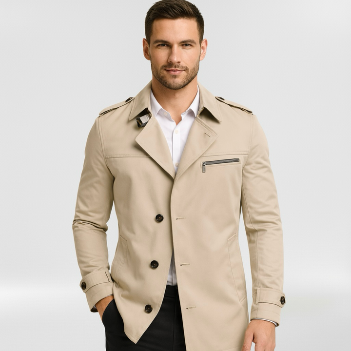 Płaszcz męski z kołnierzem z klapą do eleganckiej i codziennej odzieży wierzchniej