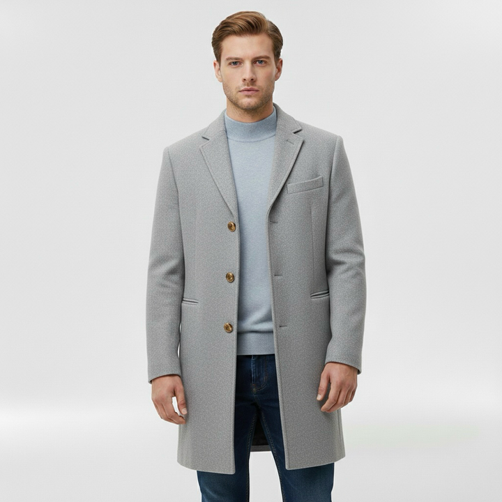 Trenchcoat für Herren mit Knöpfen für elegante Alltagsmäntel