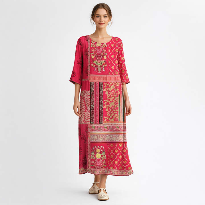 Vestido maxi bohemio estampado de playa para mujer verano