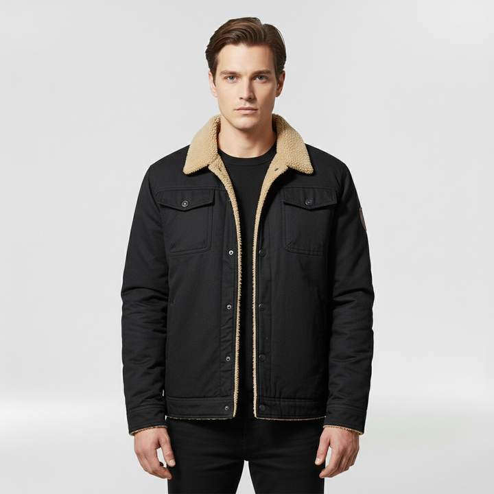 Kurtka bomberka męska z kołnierzem w kontrastowym kolorze do codziennego użytku casualowego