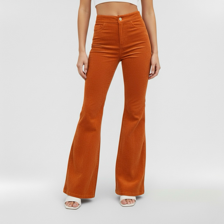 Γυναικεία παντελόνια με φαρδύ καμπάνα και ψηλή μέση για καθημερινή χρήση