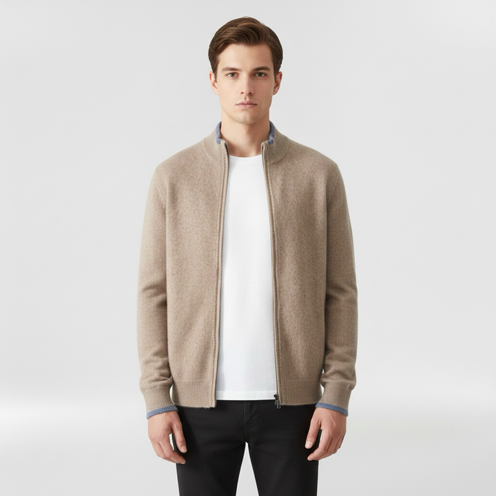 Pánská bavlněná bunda na zip pro vrstvení v chytrém neformálním stylu