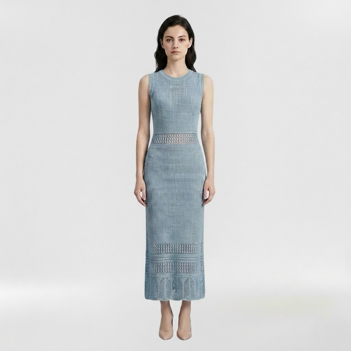 Μίντι φόρεμα χωρίς μανίκια για γυναίκες με εφαρμοστή σχεδίαση