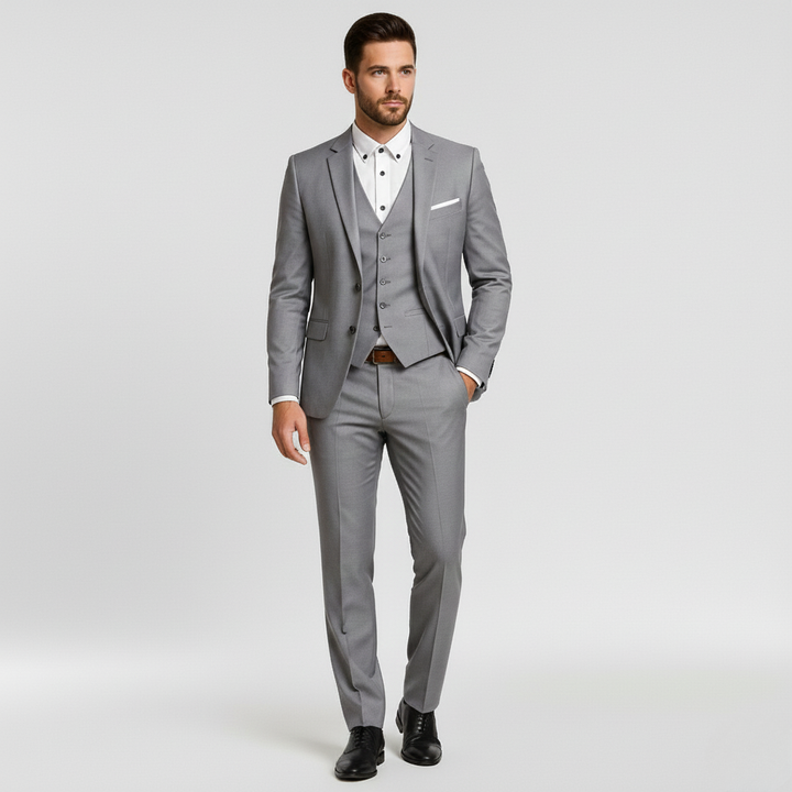 Costume 3 pièces pour homme avec veste, gilet et pantalon pour mariages