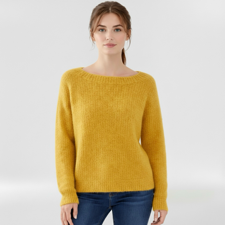 Dámský svetr s kulatým výstřihem a dlouhými rukávy pro každodenní nošení