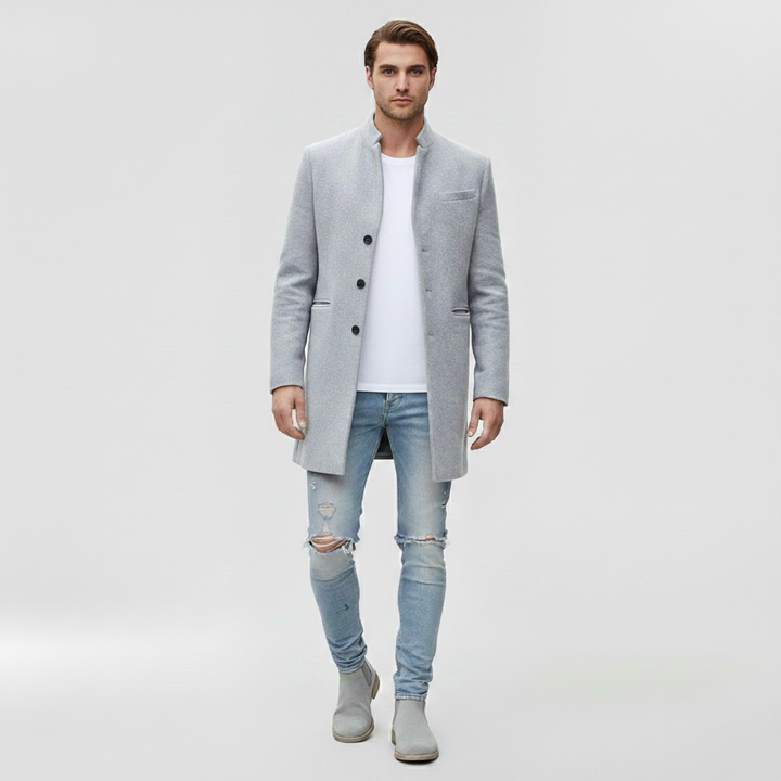 Μακρύ παλτό για άνδρες για επίσημη καθημερινή εμφάνιση σε δροσερό καιρό