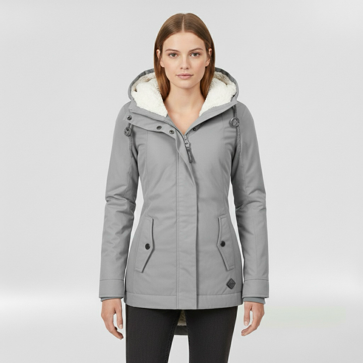 Parka invernale da donna con cappuccio per uso quotidiano e all'aperto