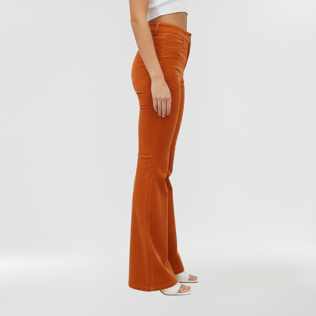 Γυναικεία παντελόνια με φαρδύ καμπάνα και ψηλή μέση για καθημερινή χρήση