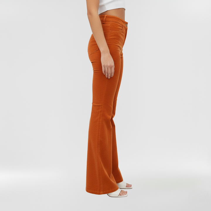 Γυναικεία παντελόνια με φαρδύ καμπάνα και ψηλή μέση για καθημερινή χρήση