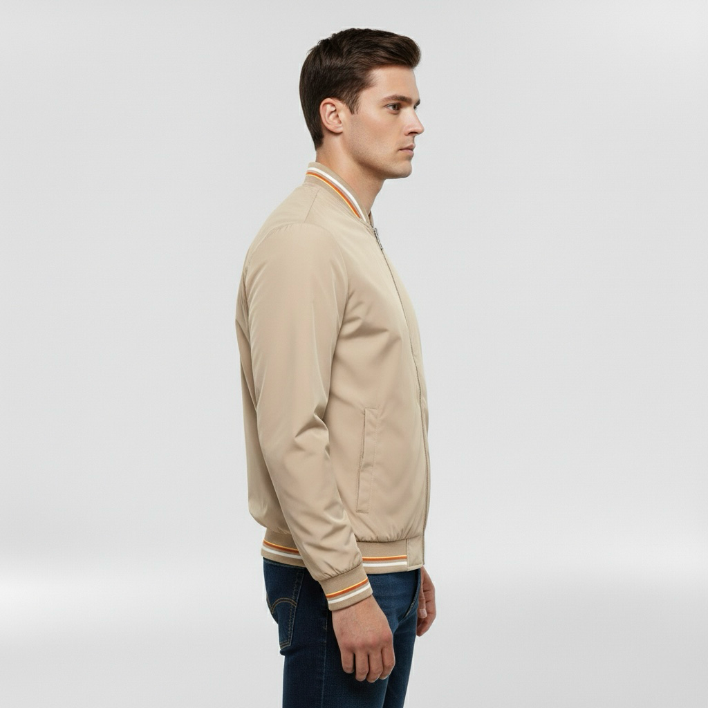 Kurtka bomberka z przednim zamkiem błyskawicznym na co dzień Smart Casual Wear