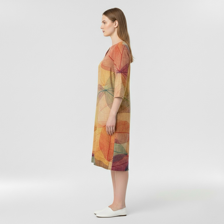 Abito dritto stampato al ginocchio da donna per tutti i giorni