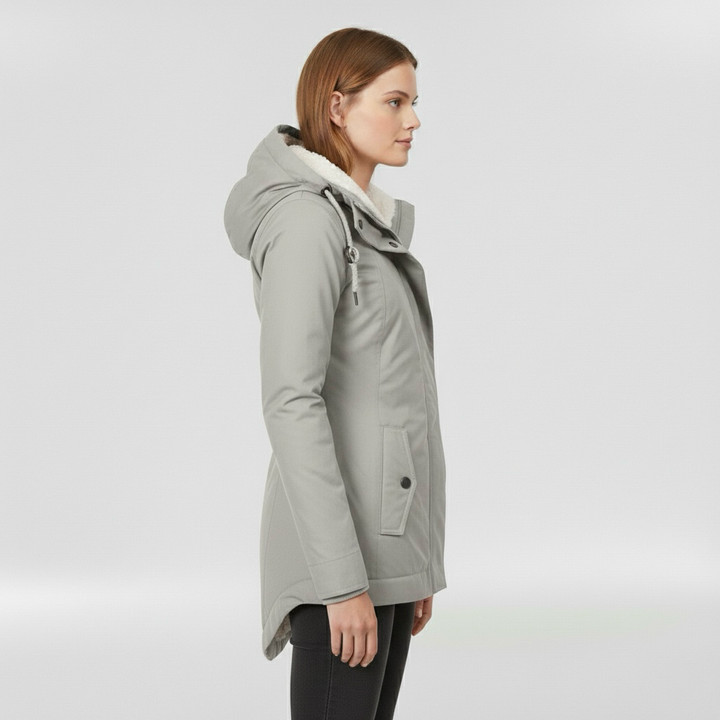 Parka invernale da donna con cappuccio per uso quotidiano e all'aperto