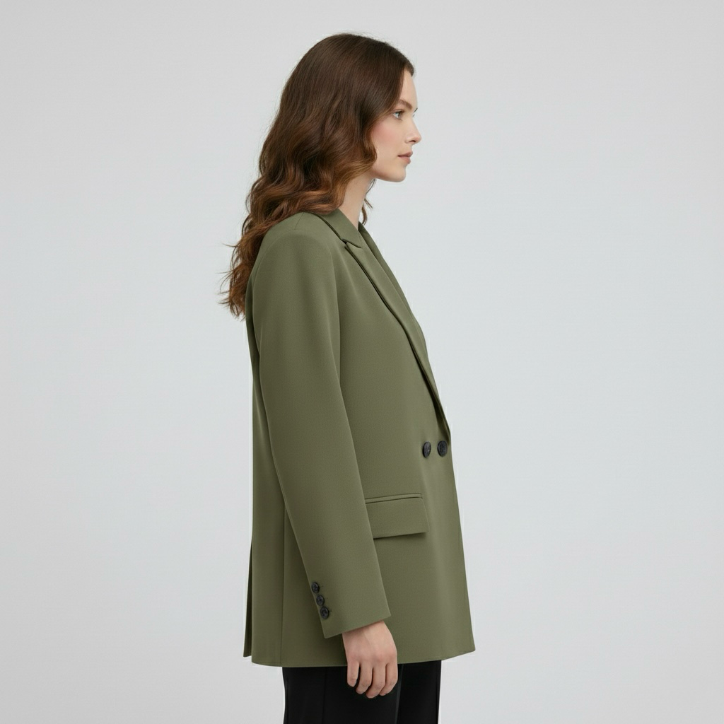 Blazer a doppio petto da donna con taglio aderente per un abbigliamento elegante