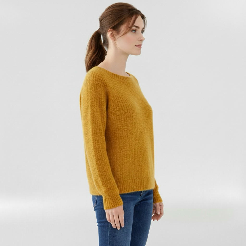 Dámský svetr s kulatým výstřihem a dlouhými rukávy pro každodenní nošení