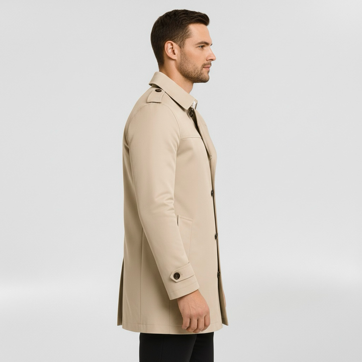 Płaszcz męski z kołnierzem z klapą do eleganckiej i codziennej odzieży wierzchniej