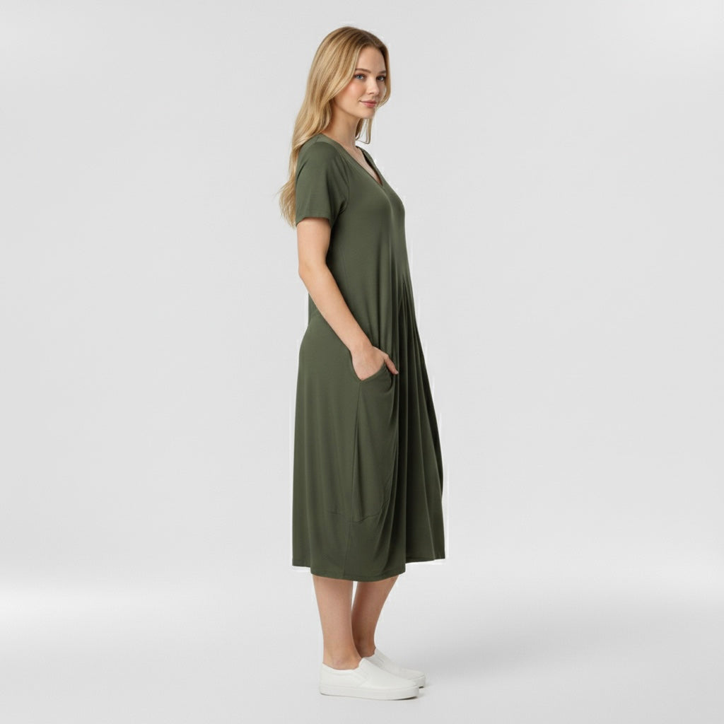 Marzenna | elegantní šaty zvýrazňující pas, nabízející uvolněný styl