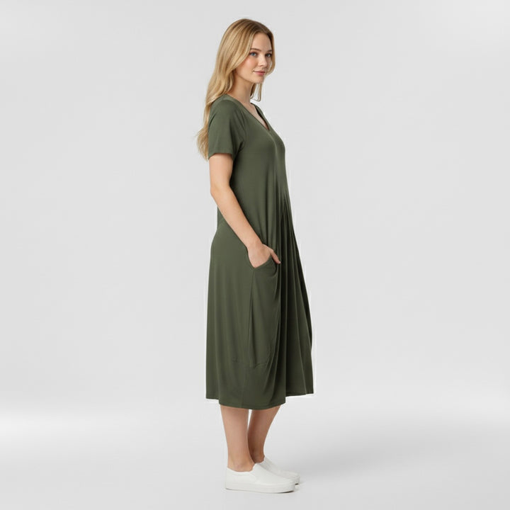 Marzenna | elegantní šaty zvýrazňující pas, nabízející uvolněný styl