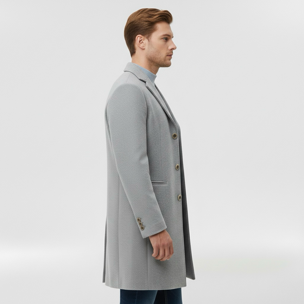 Trenchcoat für Herren mit Knöpfen für elegante Alltagsmäntel