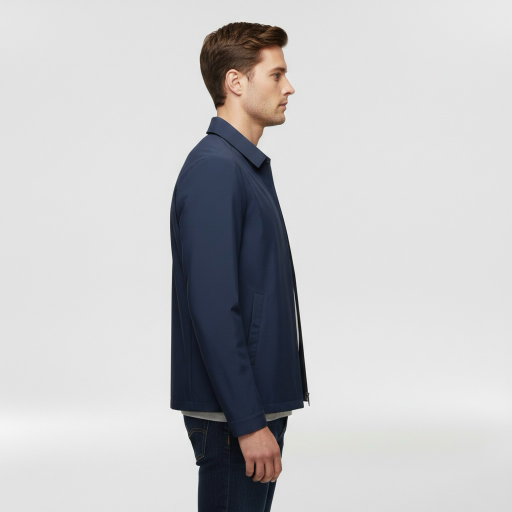 Jachetă de vară pentru bărbați cu fermoar frontal pentru uz zilnic ușor