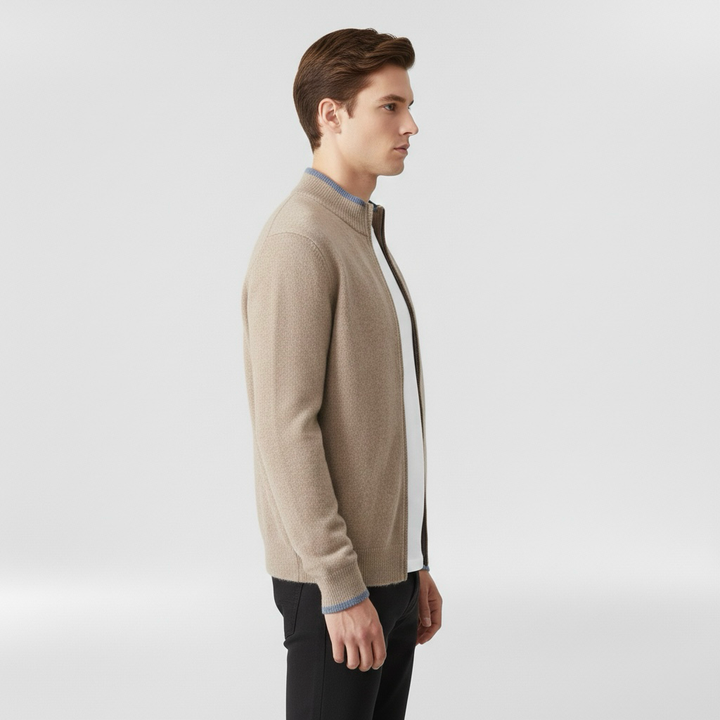 Pánská bavlněná bunda na zip pro vrstvení v chytrém neformálním stylu