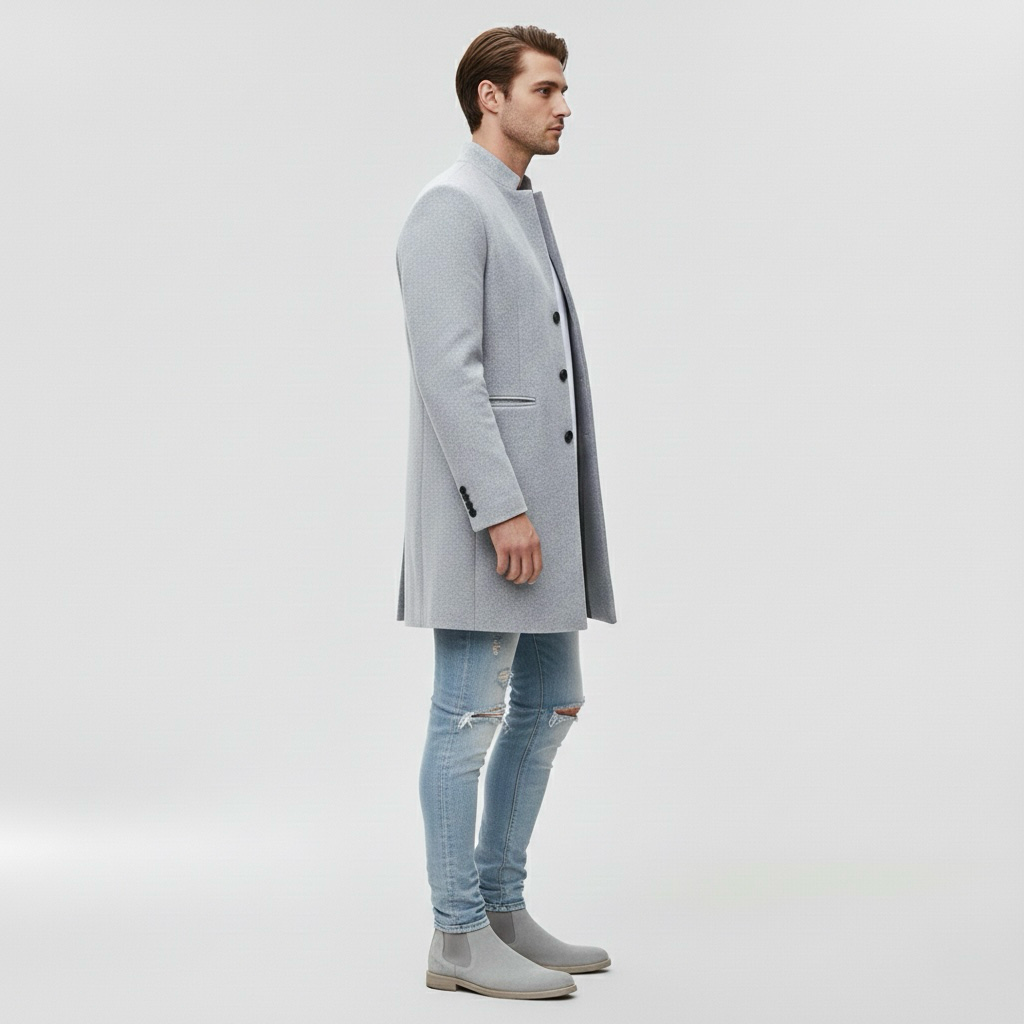 Μακρύ παλτό για άνδρες για επίσημη καθημερινή εμφάνιση σε δροσερό καιρό