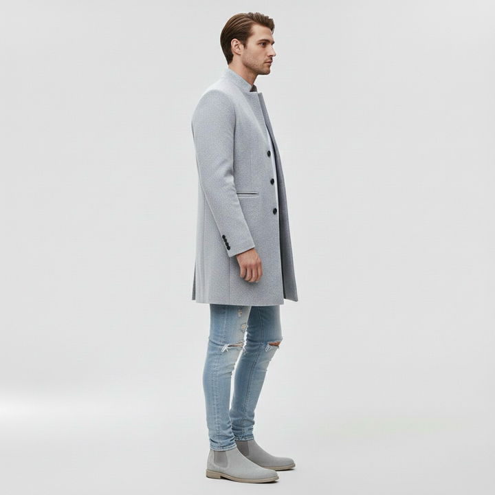 Μακρύ παλτό για άνδρες για επίσημη καθημερινή εμφάνιση σε δροσερό καιρό