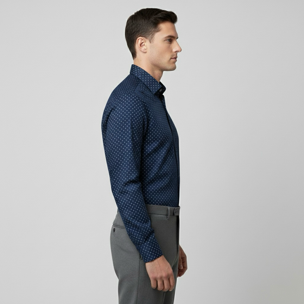 Μακρυμάνικο πουκάμισο με γιακά με κουμπιά για άνδρες, κομψό και καθημερινό