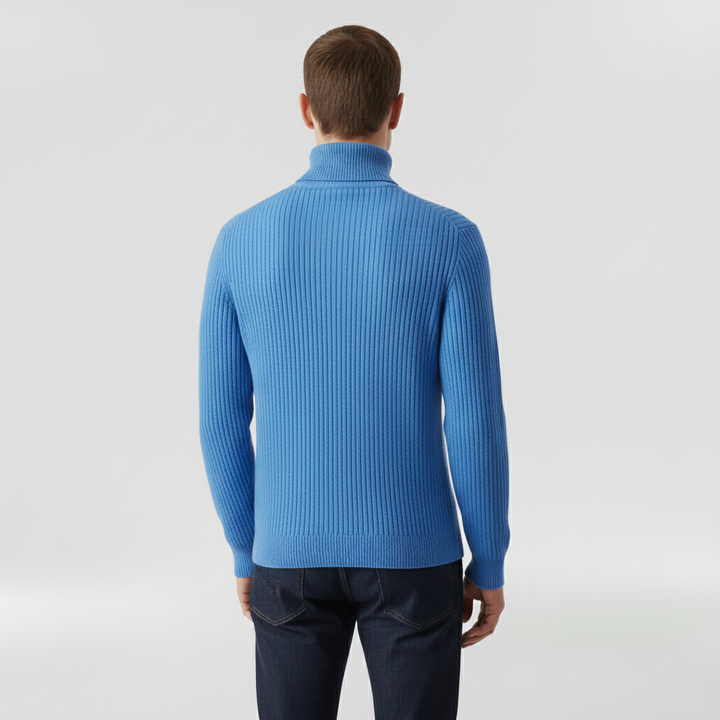 Gerippter Rollkragenpullover für Herren für Herbst und Winter im Alltag