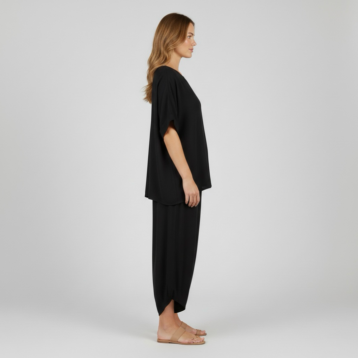 Pohodlná dvoudílná souprava pro ženy, top a volné kalhoty