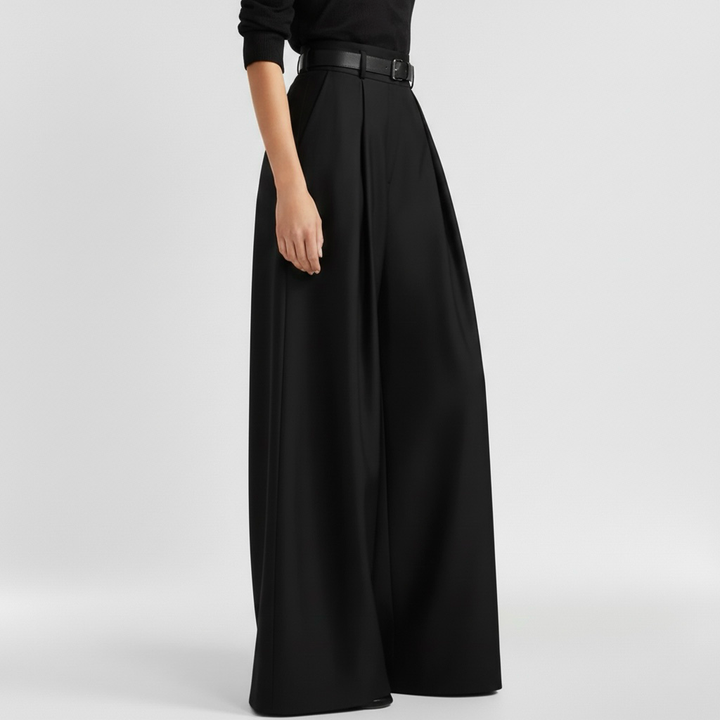 Γυναικείο παντελόνι με φαρδιά μπατζάκια και ψηλή μέση για κομψή καθημερινή εμφάνιση