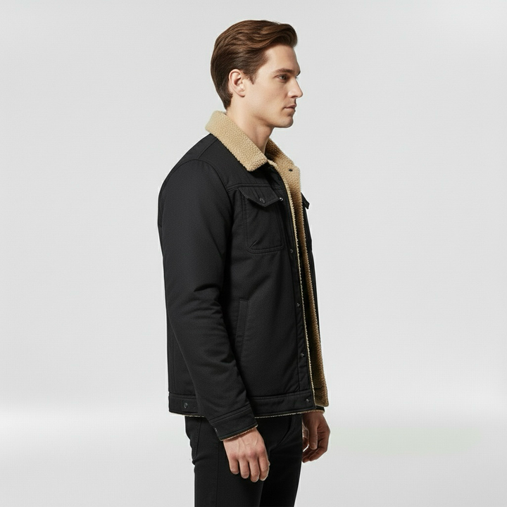 Kurtka bomberka męska z kołnierzem w kontrastowym kolorze do codziennego użytku casualowego