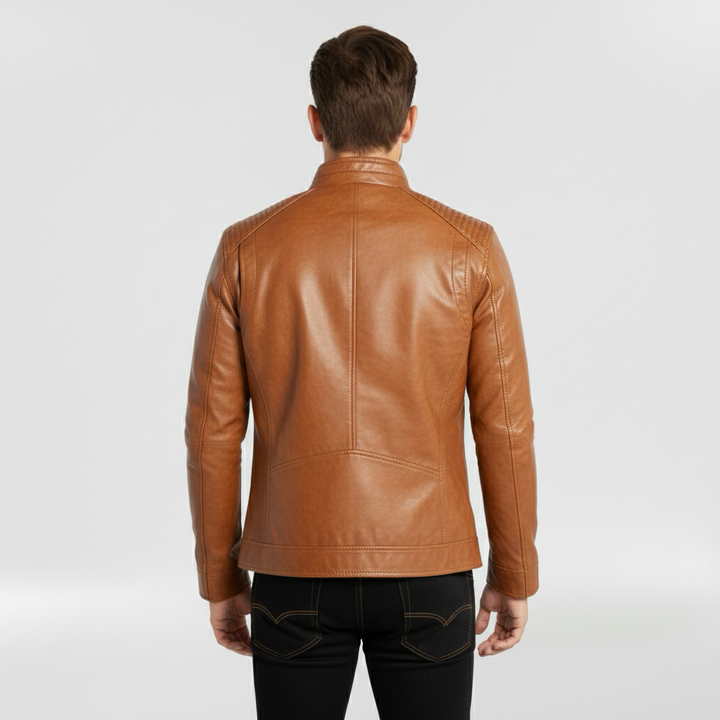 Pánská kožená bunda se zapínáním na zip pro každodenní běžné nošení