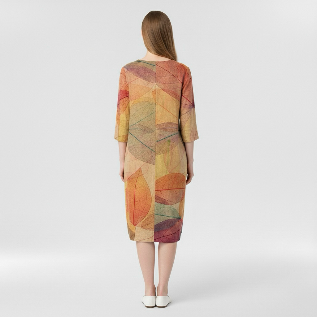 Abito dritto stampato al ginocchio da donna per tutti i giorni