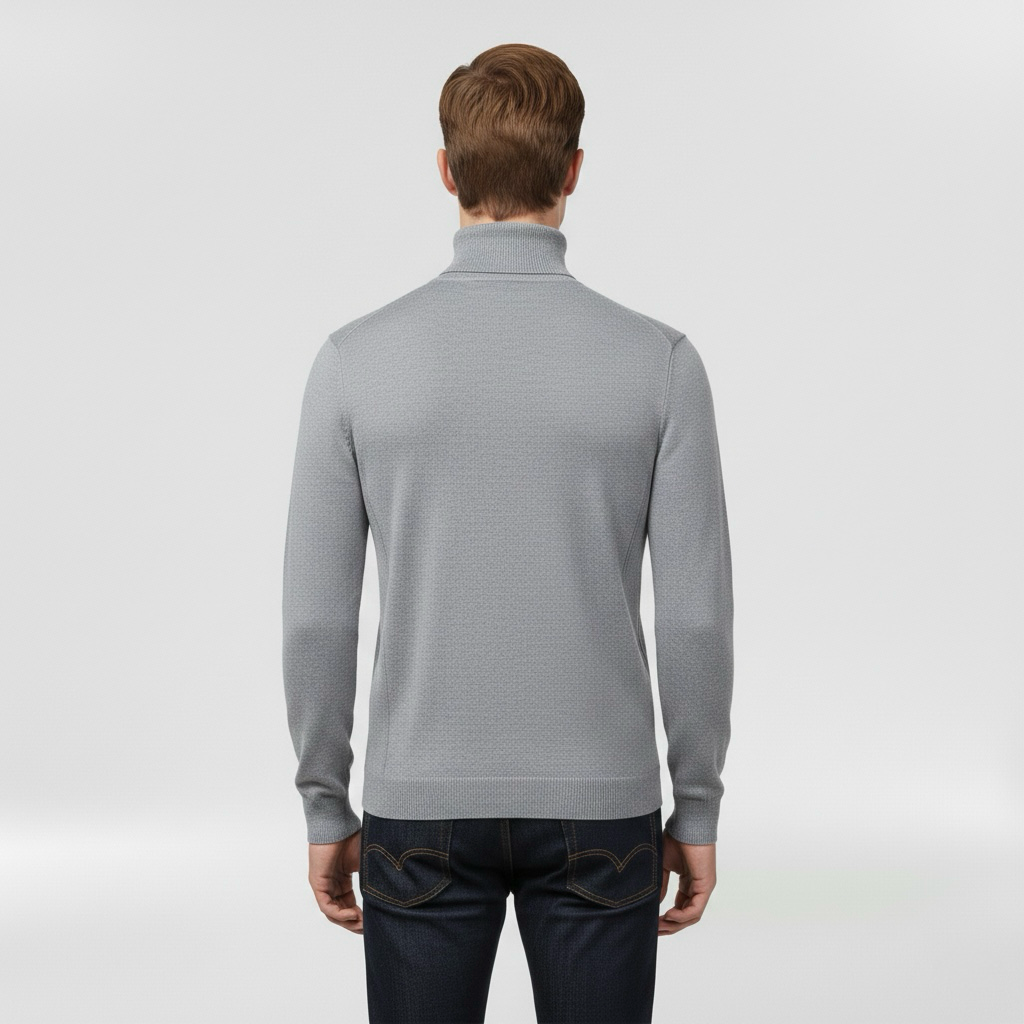 Pánský pletený svetr s vysokým límcem, teplý, elegantní a ležérní na zimu