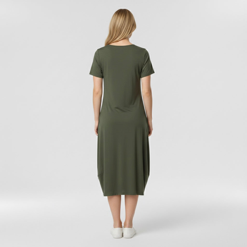 Marzenna | elegantní šaty zvýrazňující pas, nabízející uvolněný styl