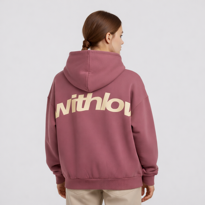 Dámska mikina s kapucňou v nadrozmernom štýle s predným vreckom