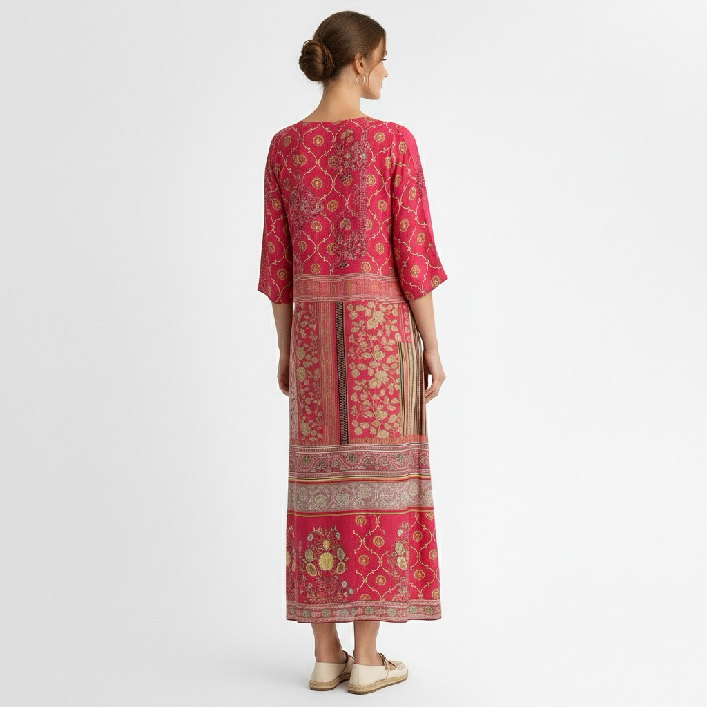 Vestido maxi bohemio estampado de playa para mujer verano