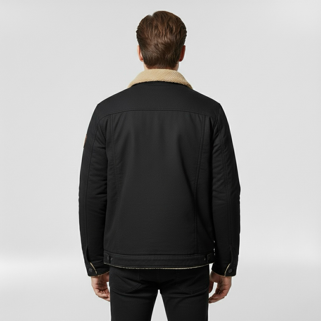 Kurtka bomberka męska z kołnierzem w kontrastowym kolorze do codziennego użytku casualowego