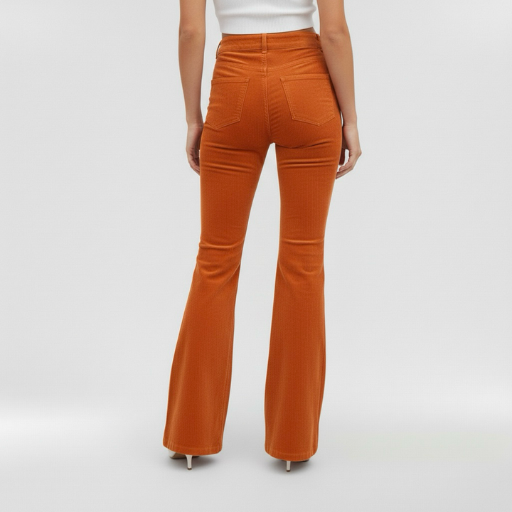 Γυναικεία παντελόνια με φαρδύ καμπάνα και ψηλή μέση για καθημερινή χρήση