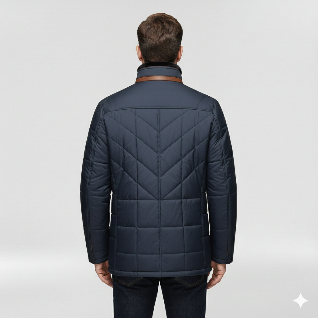 Kurtka męska z wysokim kołnierzem na zimę