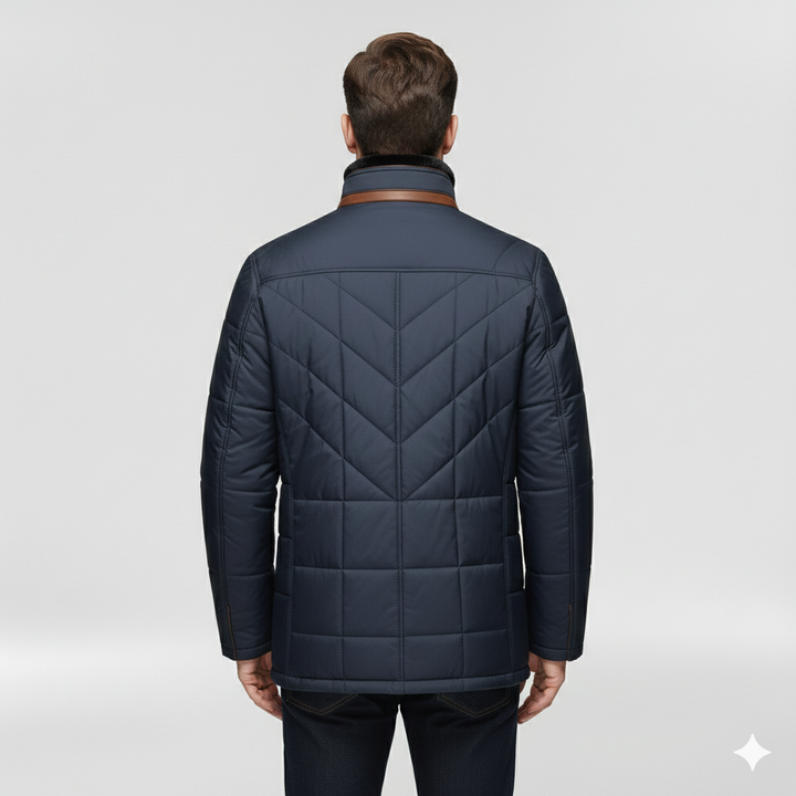 Kurtka męska z wysokim kołnierzem na zimę