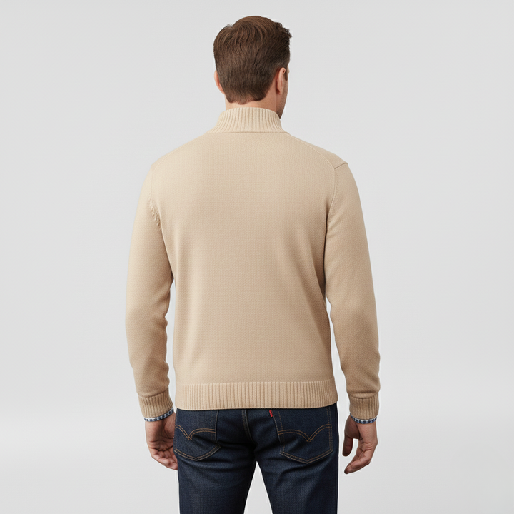 Pánský svetr se středním zipem pro vrstvení a každodenní nošení