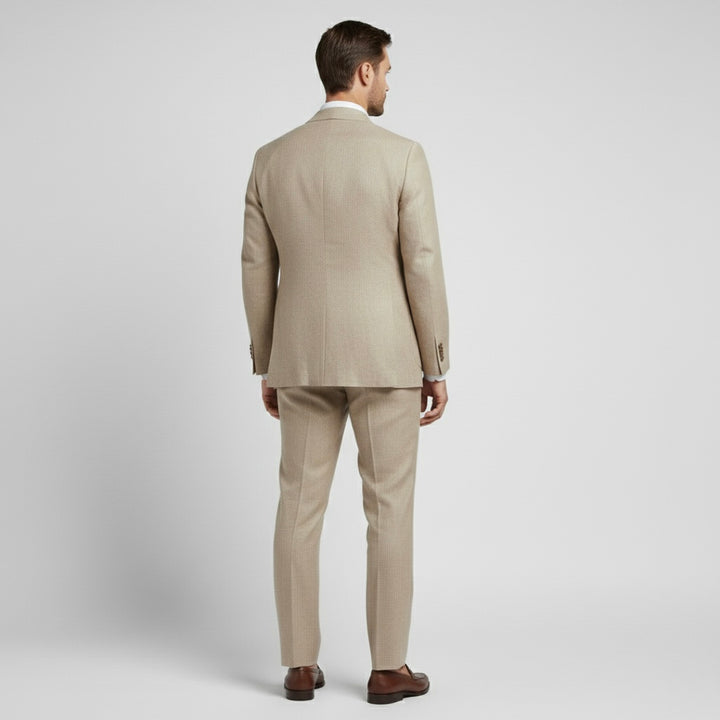 Costume en lin 2 pièces pour homme avec veste croisée pour mariages