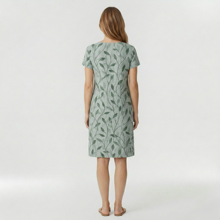 Midi šaty s krátkým rukávem a potiskem pro ženy