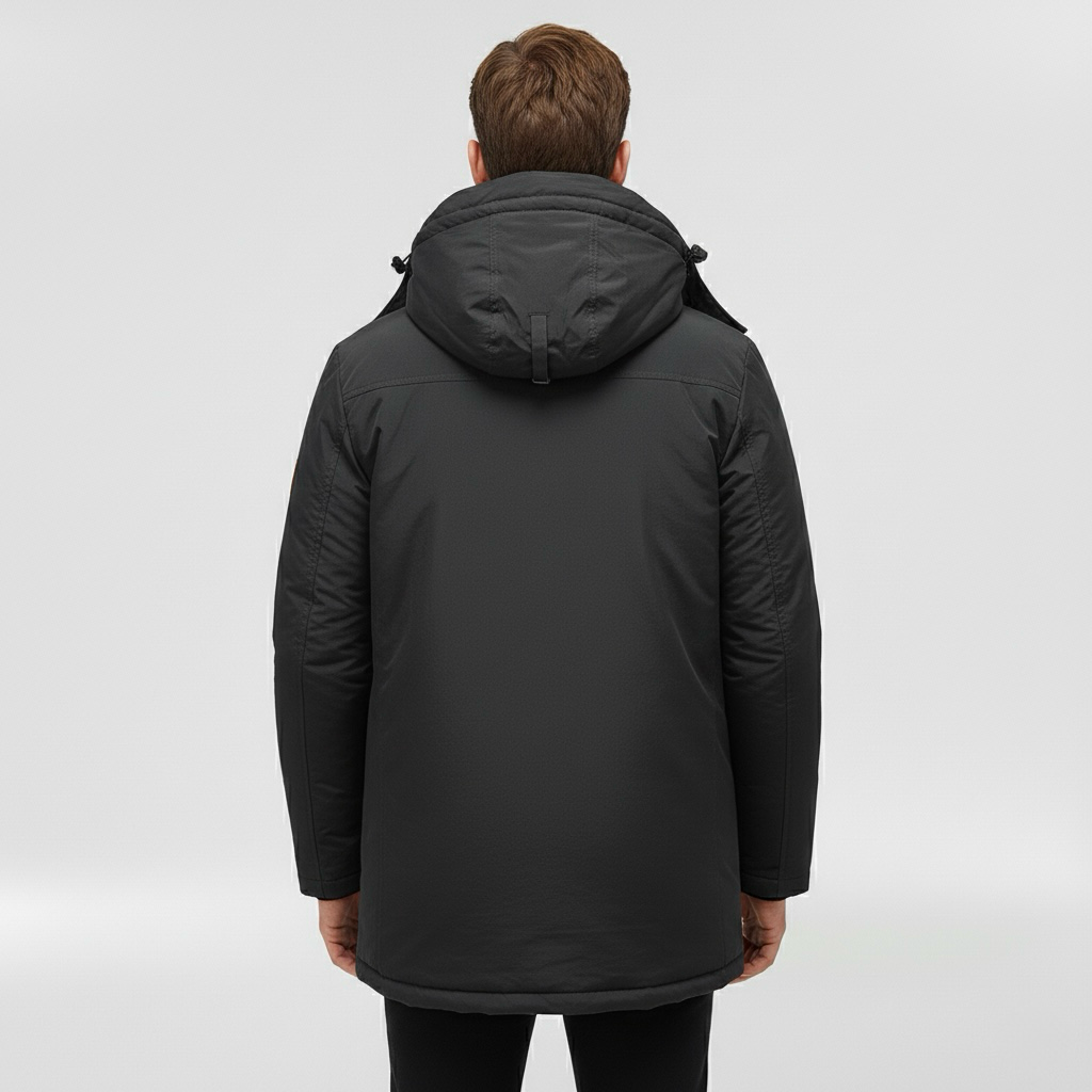 Pánská prošívaná bunda s kapucí, každodenní zimní kabát